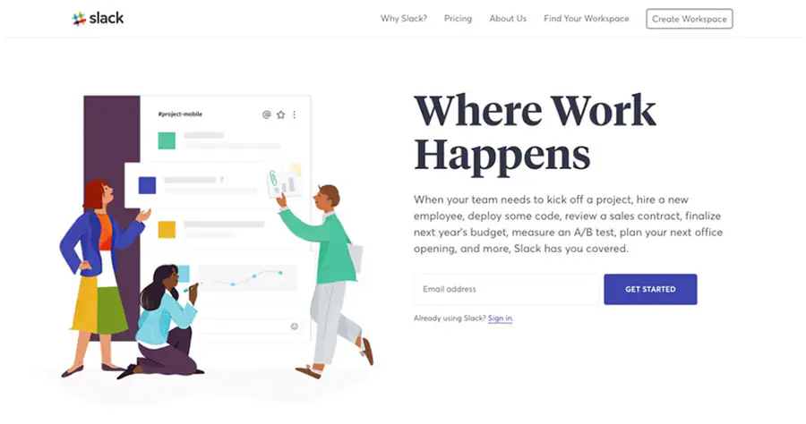 Slack - “Get Started” CTA