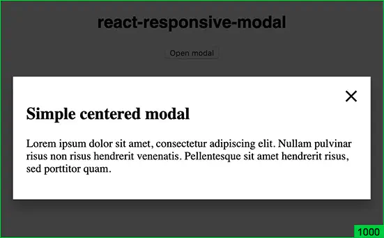 z-indes in React-responsive-modal library