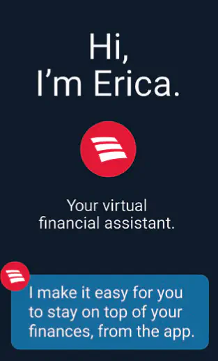 Virtual financial assistant app screen