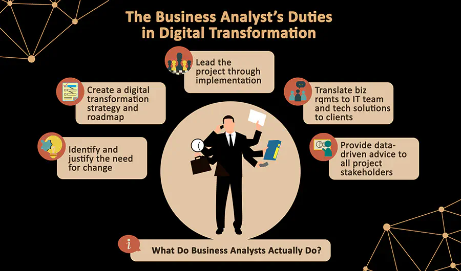 Digital transformation business analyst roles and responsibilities in software industry