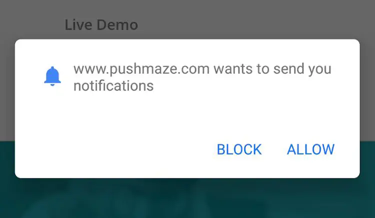 Push notification on web mobile