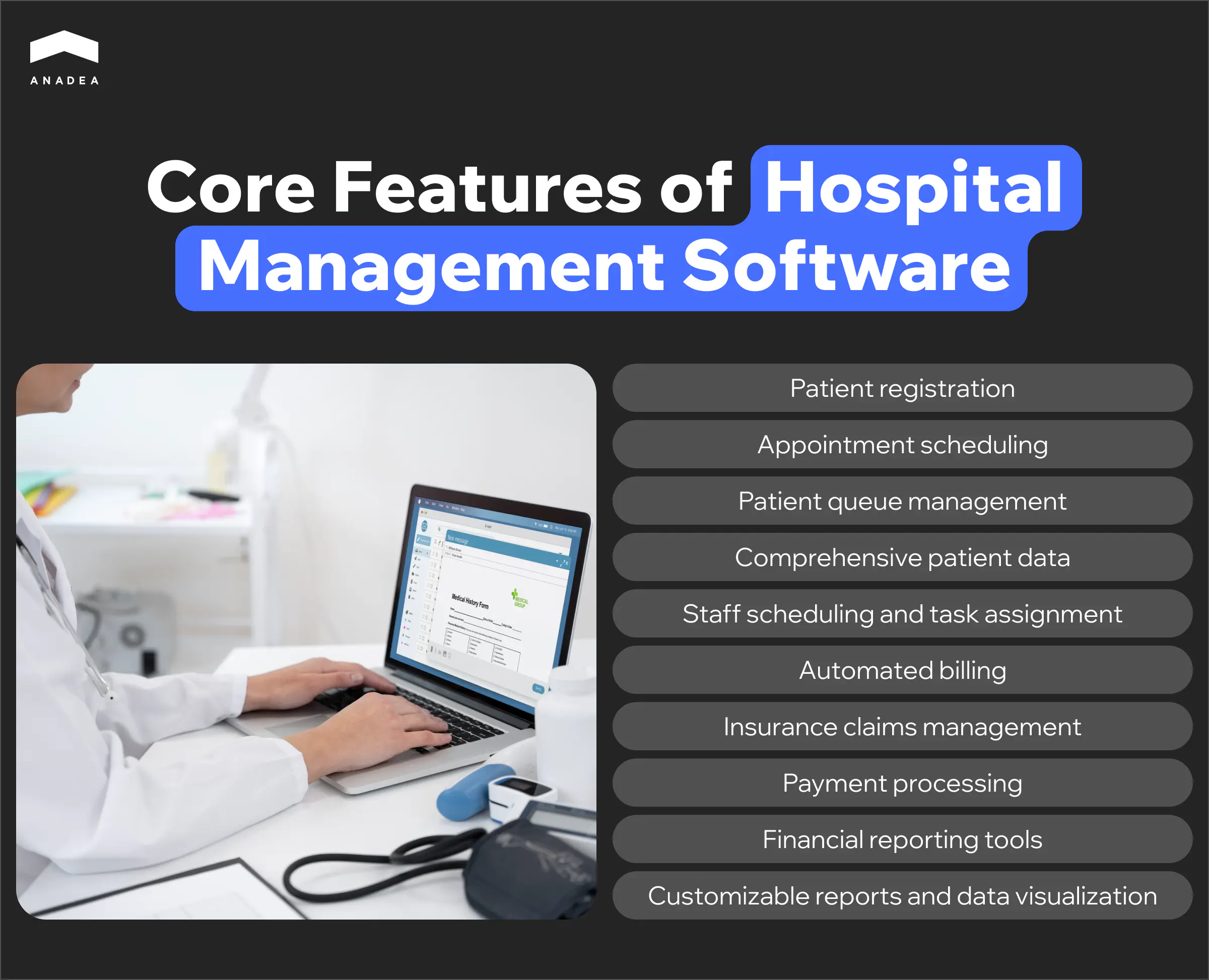 Core features of hospital management software