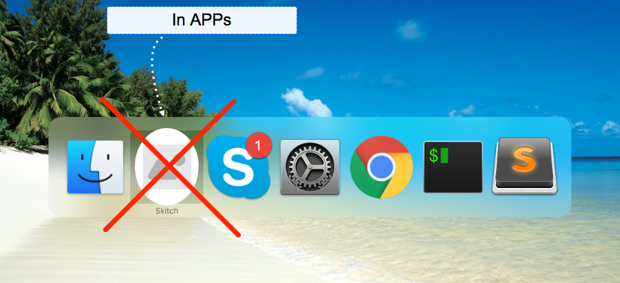 Dock without app icon