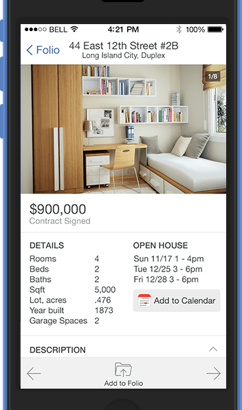 Agentfolio mobile: property details