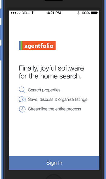 Agentfolio mobile: sign in