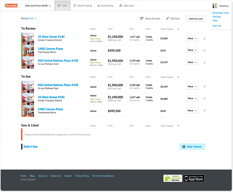 Buyfolio: folio