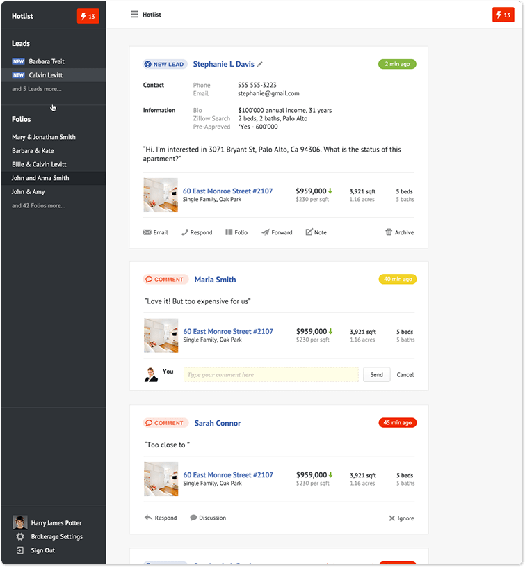 Buyfolio: leads