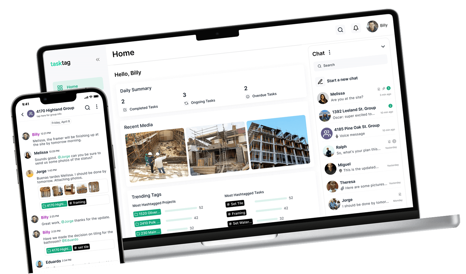 Extended QA team for TaskTag's construction management platform