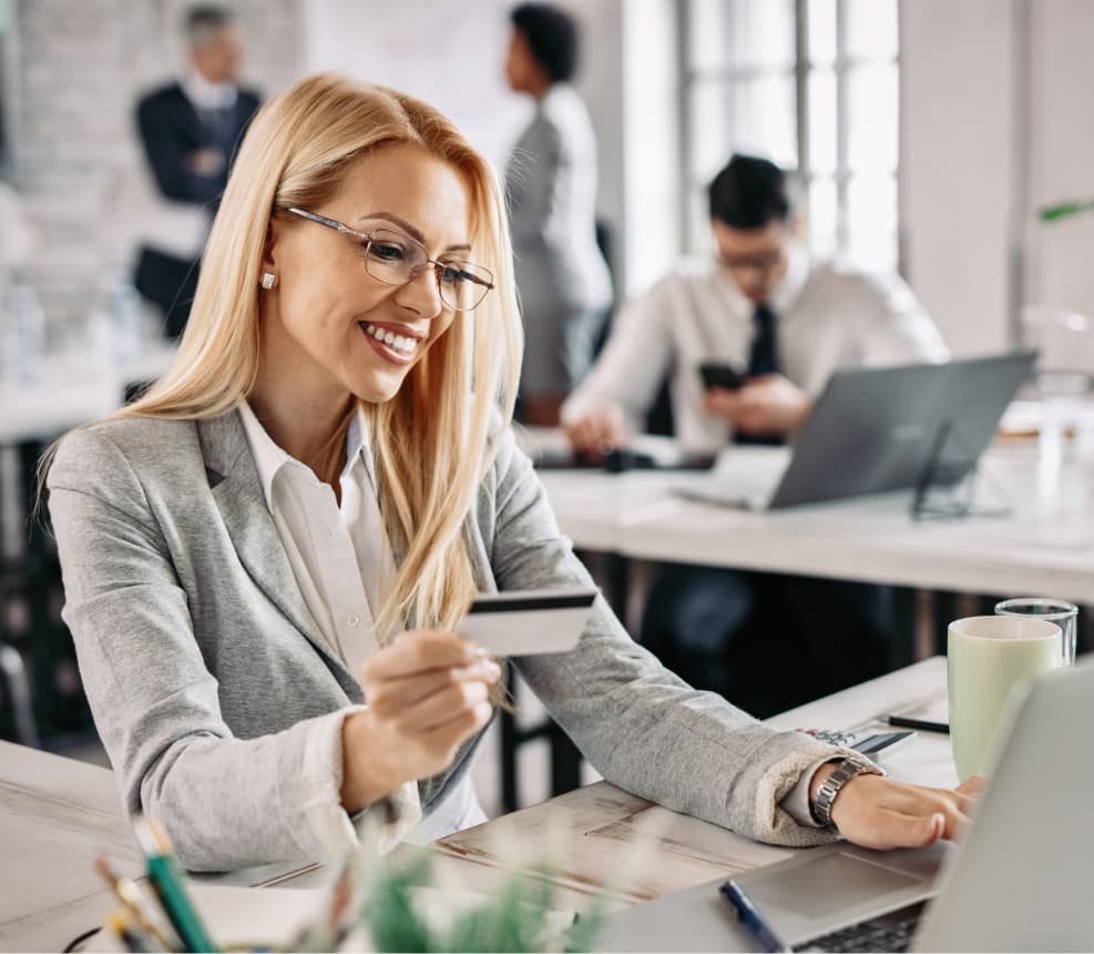 happy businesswoman