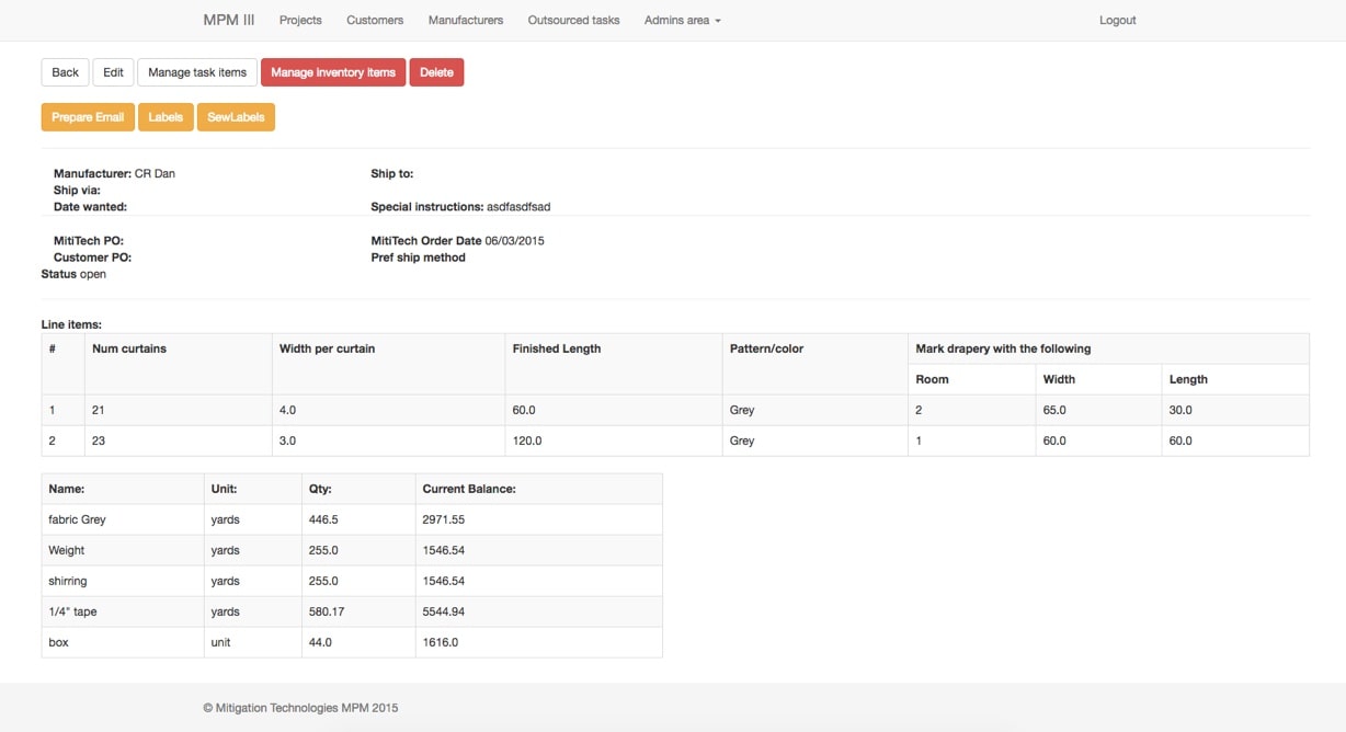 ERP - inventory