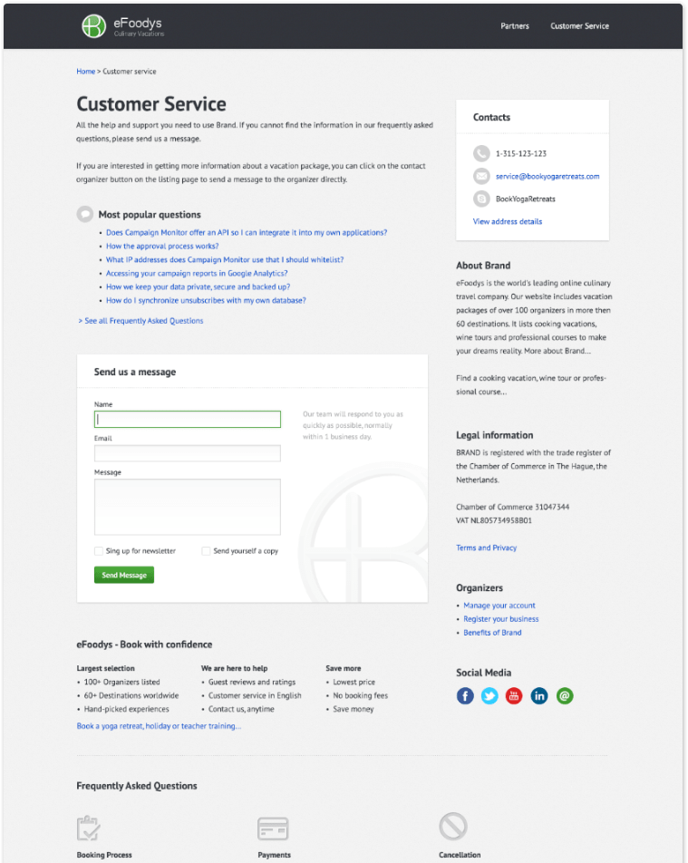 Tripaneer: customer service
